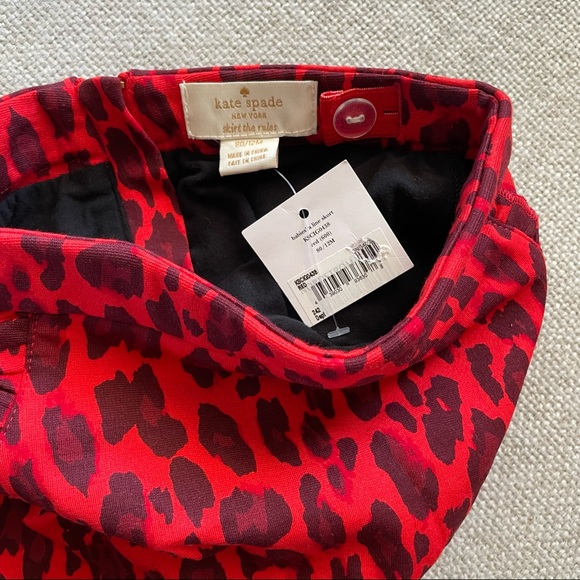 {Kate Spade} Little Girl Red Cheetah Print Skort - Picture 3 of 3
